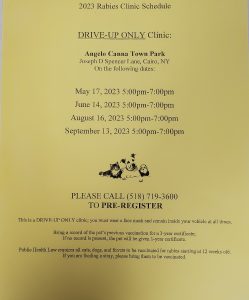 Greene County Free Drive-Up Rabies Clinic @ Angelo Canna Town Park