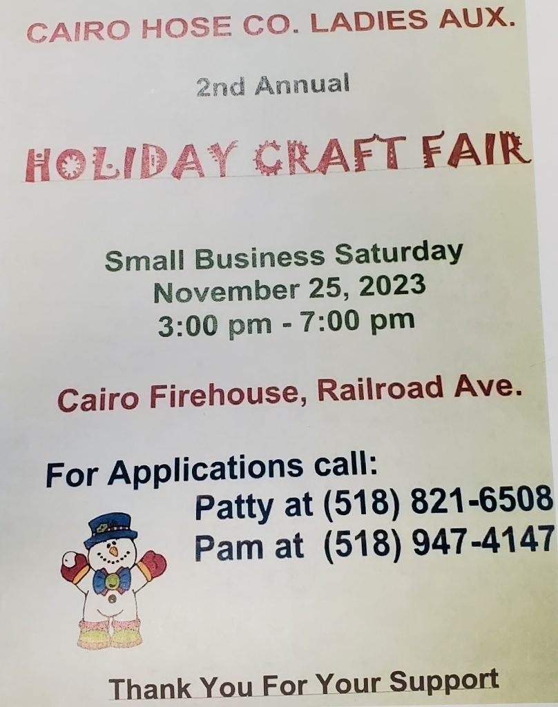Holiday Craft Fair | Town of Cairo